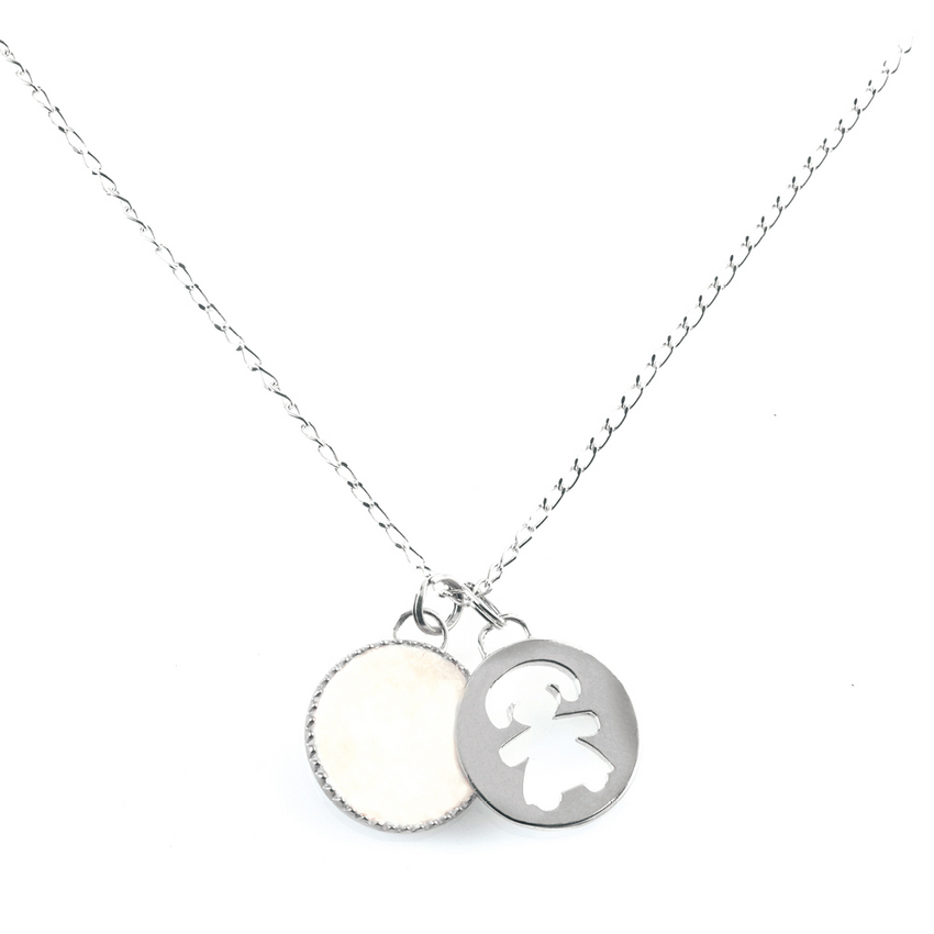 Pendentif rond petite fille  