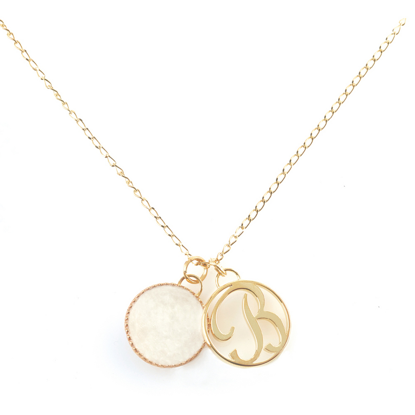 Pendentif rond lettre  