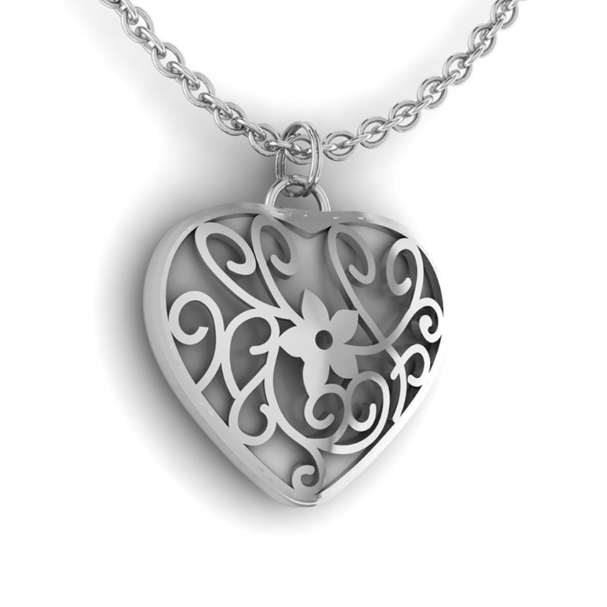 Pendentif cœur ajourés au lait maternel  